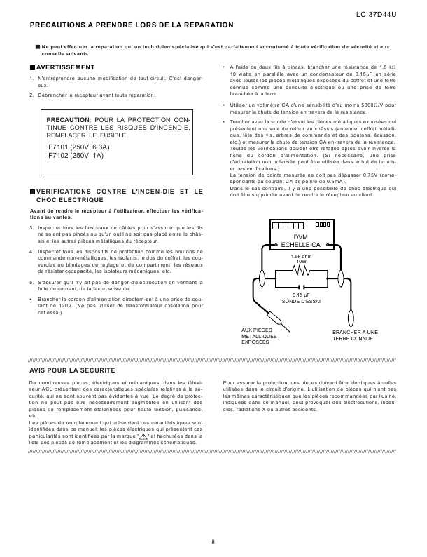 Сервисная инструкция Sharp LC-37D44U