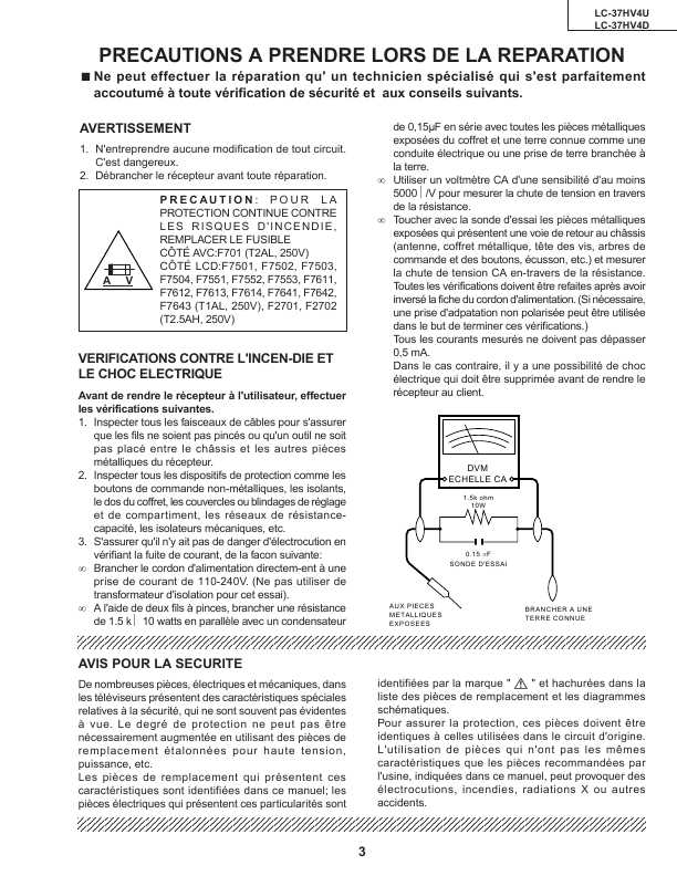 Сервисная инструкция Sharp LC-37HV4D, LC-37HV4U