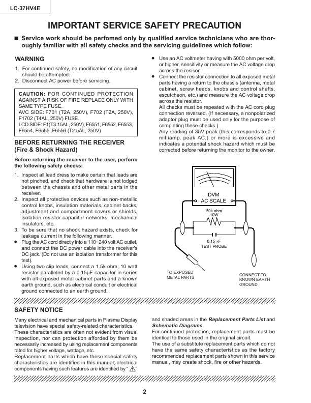 Сервисная инструкция Sharp LC-37HV4E