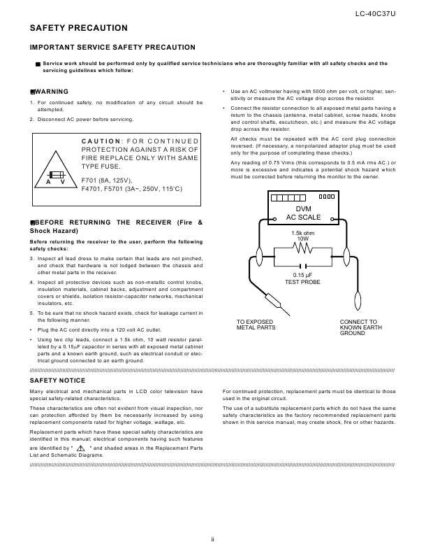 Сервисная инструкция Sharp LC-40C37U