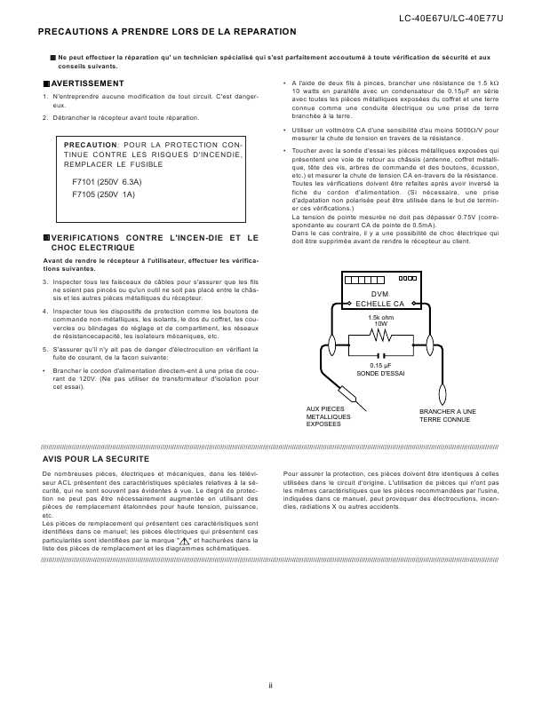 Сервисная инструкция Sharp LC-40E67U, LC-40E77U