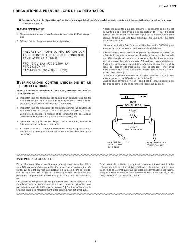 Сервисная инструкция Sharp LC-42D72U