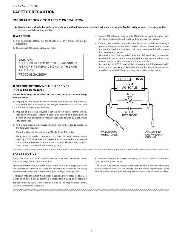 Сервисная инструкция Sharp LC-42X20E/S/RU