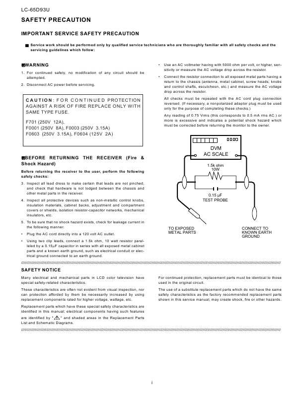 Сервисная инструкция Sharp LC-65D93U