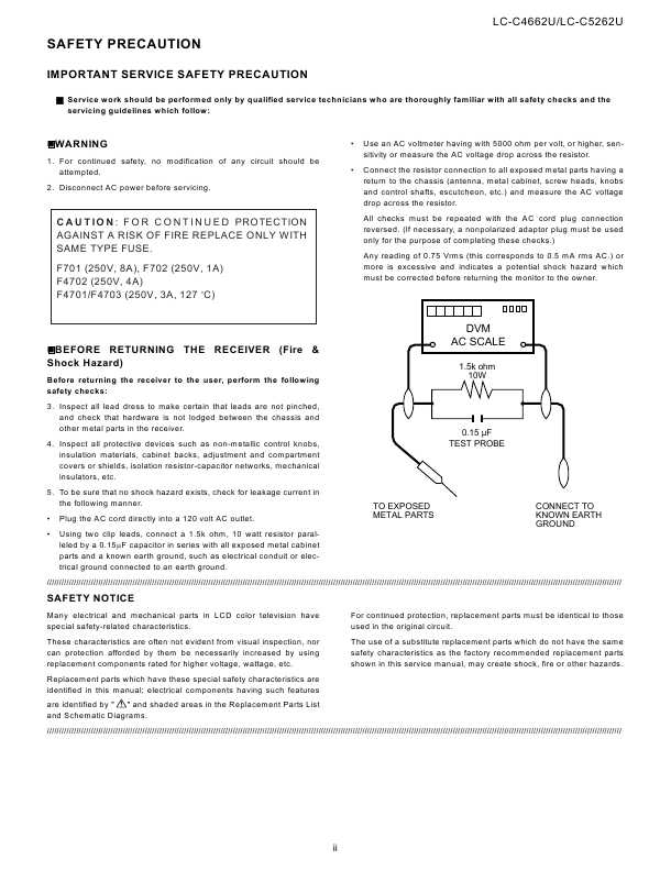 Сервисная инструкция Sharp LC-C4662U, LC-C5262U