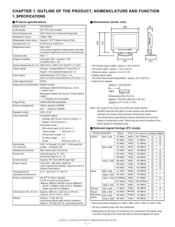 Сервисная инструкция Sharp LD-23SH1U