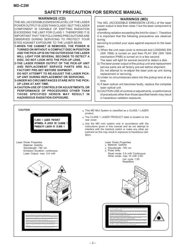 Сервисная инструкция Sharp MD-C2W