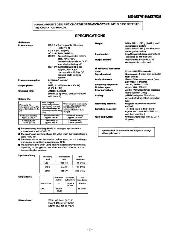 Сервисная инструкция Sharp MD-MS701, MD-MS702