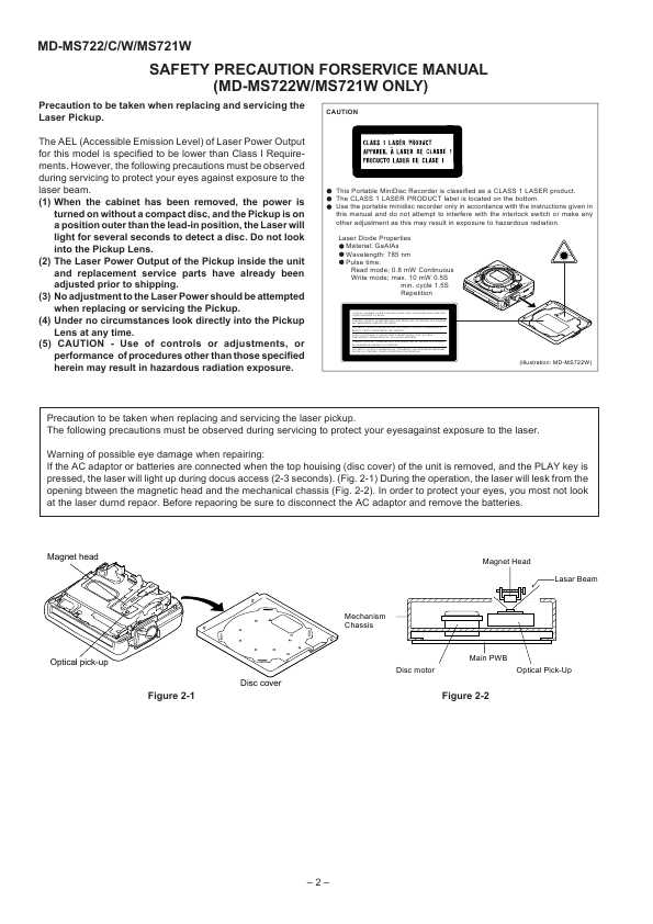 Сервисная инструкция Sharp MD-MS722, MD-MS721W