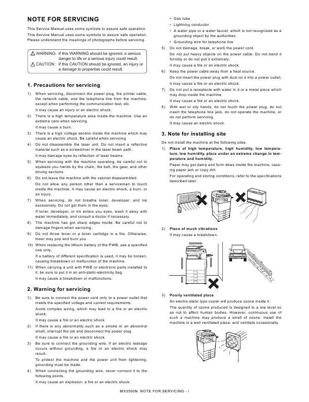 Сервисная инструкция Sharp MX-3500N, 3501N, 4500N, 4501N