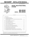 Сервисная инструкция Sharp MX-B382, MX-B402 INSTALLATION MANUAL