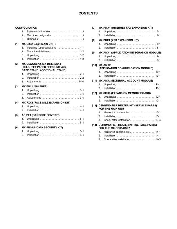 Сервисная инструкция Sharp MX-B382, MX-B402 INSTALLATION MANUAL