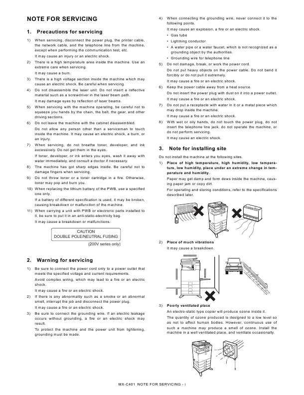 Сервисная инструкция Sharp MX-C310, C311, C380, C381, C400, C401