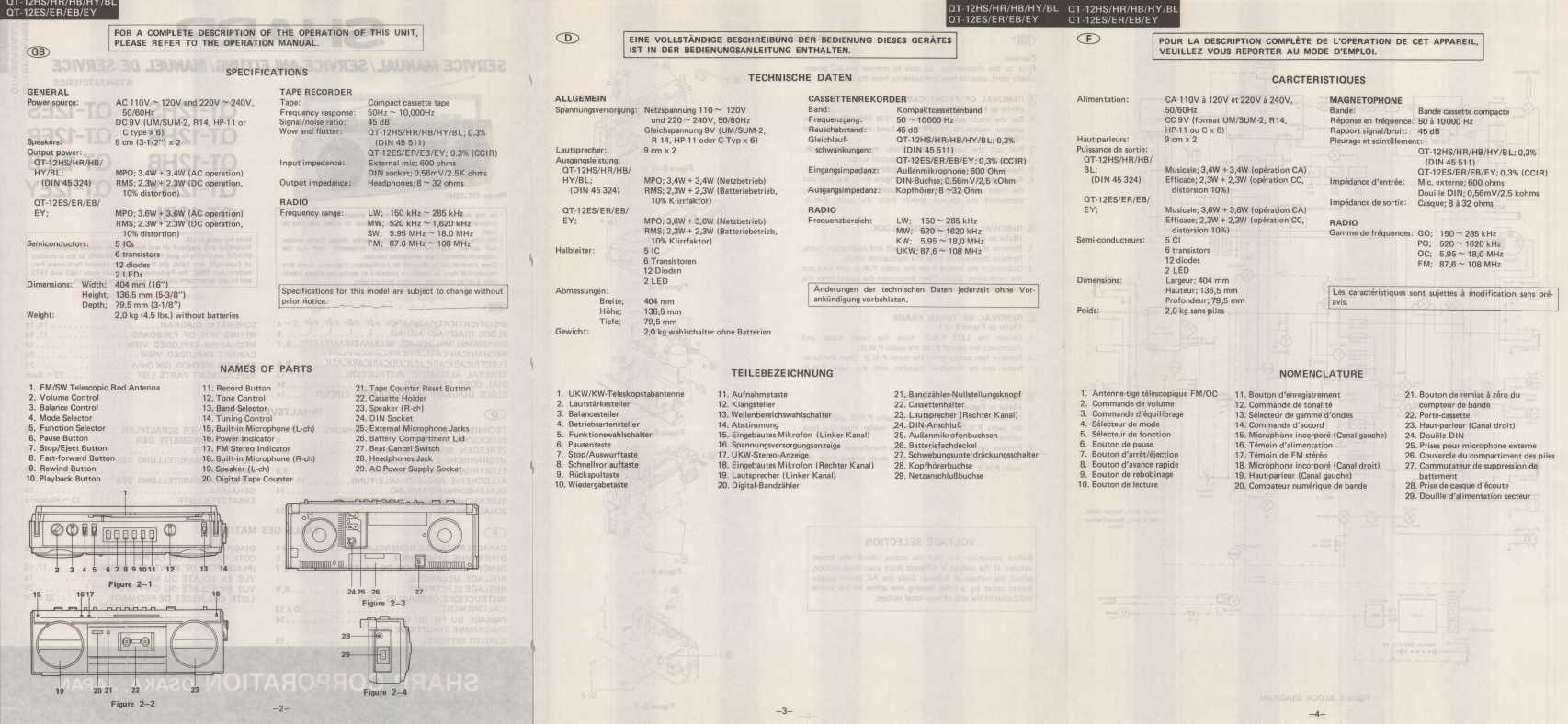 Сервисная инструкция Sharp QT-12 SERIES