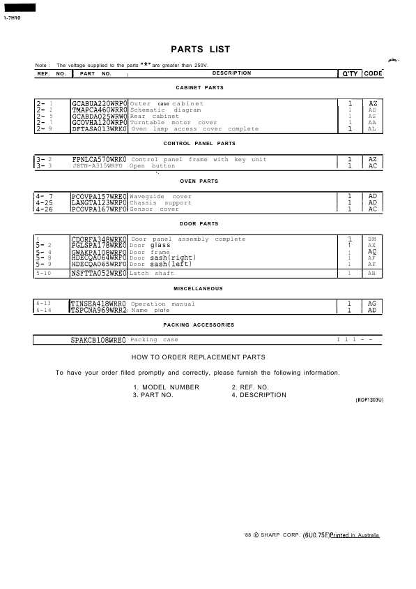 Сервисная инструкция Sharp R-7H10