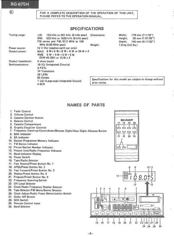 Сервисная инструкция Sharp RG-675H