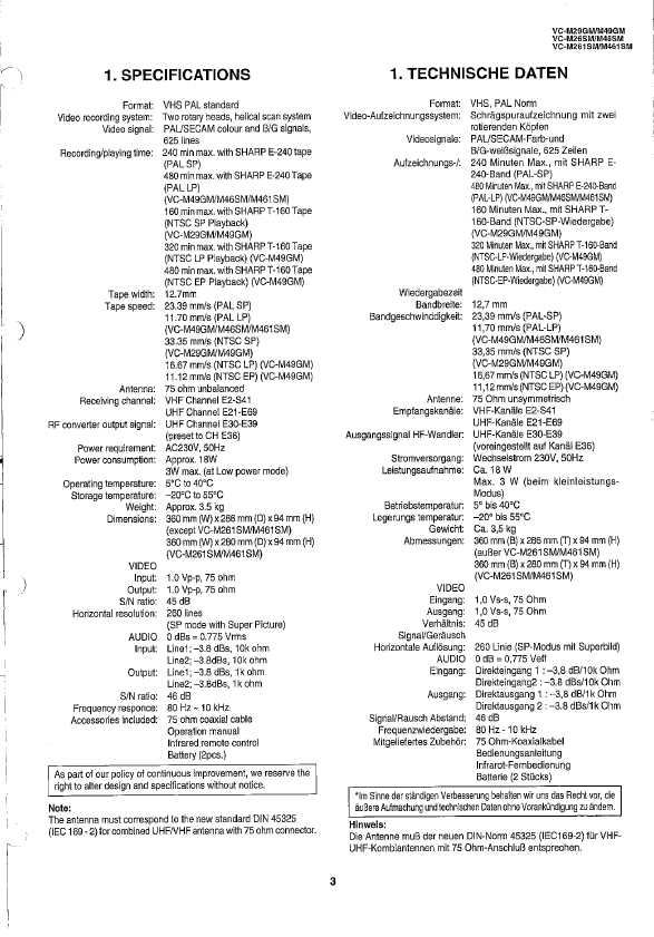 Сервисная инструкция Sharp VC-M29, VC-M49-GM, VC-M26, VC-M46, VC-M261, VC-M461