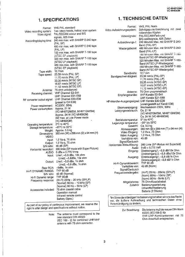 Сервисная инструкция Sharp VC-MH67, VC-MH671, VC-MH69GM