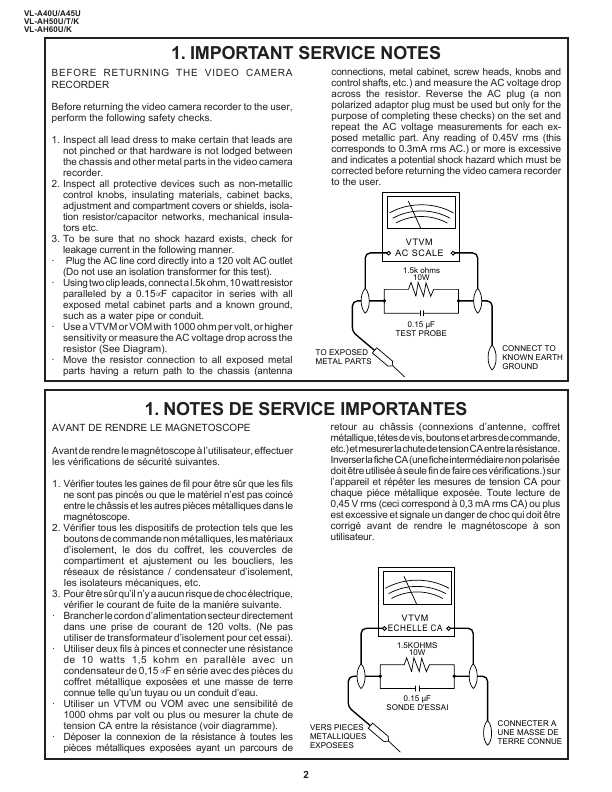 Сервисная инструкция Sharp VL-A40U, VL-A45U, VL-AH50, VL-AH60