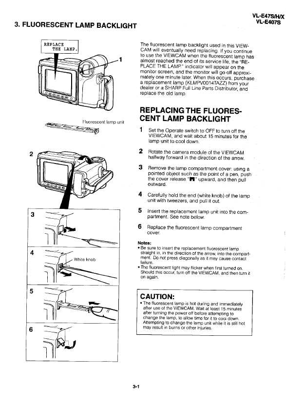 Сервисная инструкция Sharp VL-E47, VL-E407