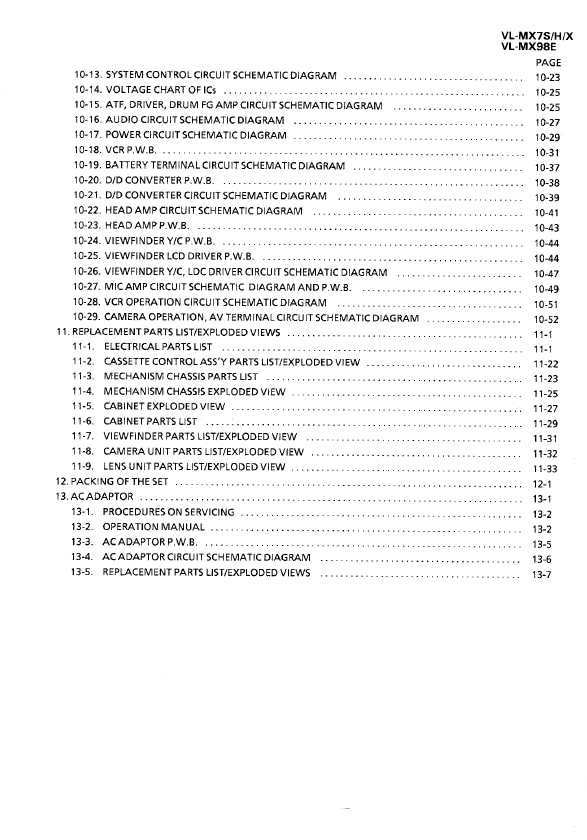 Сервисная инструкция Sharp VL-MX7, VL-MX98E