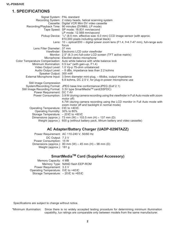 Сервисная инструкция Sharp VL-PD6H