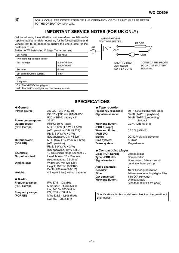 Сервисная инструкция Sharp WQ-CD60H