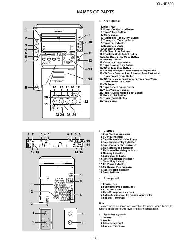 Сервисная инструкция SHARP XL-HP500