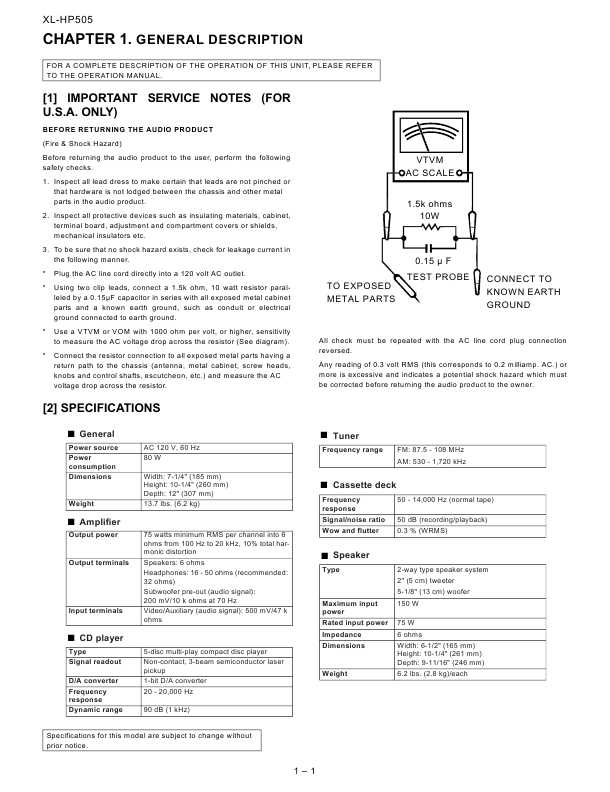 Сервисная инструкция Sharp XL-HP505