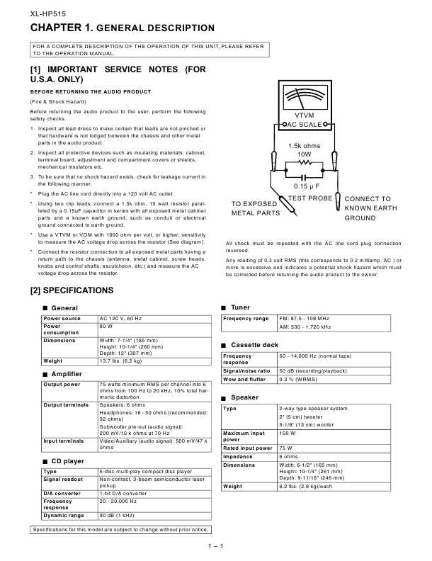 Сервисная инструкция Sharp XL-HP515