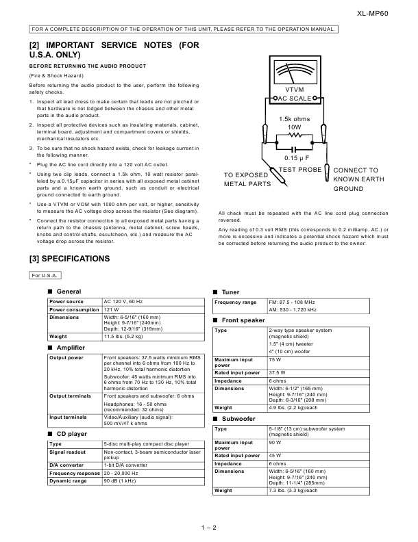 Сервисная инструкция SHARP XL-MP60