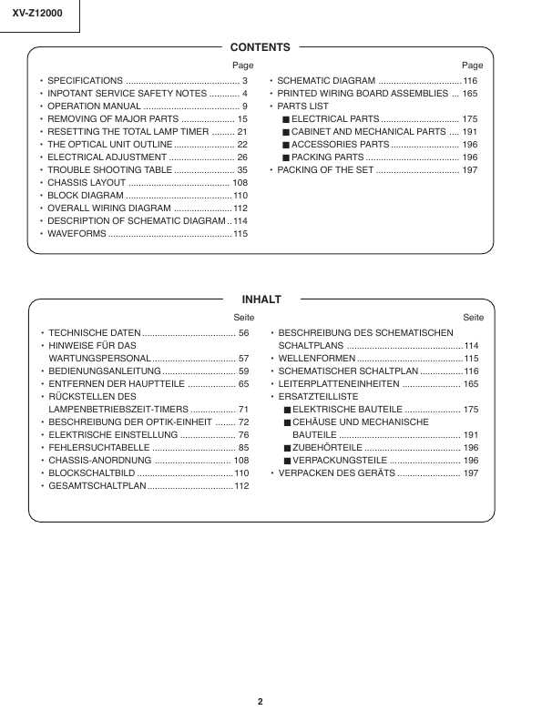 Сервисная инструкция Sharp XV-Z12000