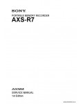 Сервисная инструкция SONY AXS-R7, 1st-edition