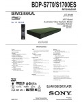 Сервисная инструкция Sony BDP-S770, BDP-S1700ES