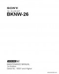 Сервисная инструкция SONY BKNW-26, MM, 1st-edition