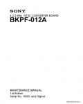 Сервисная инструкция SONY BKPF-012A, MM, 1st-edition