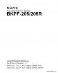 Сервисная инструкция SONY BKPF-205-205R, MM, 1st-edition, REV.1