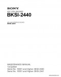 Сервисная инструкция SONY BKSI-2440, MM, 1st-edition