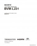 Сервисная инструкция SONY BVM-L231, 1st-edition