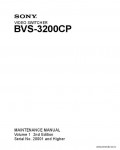 Сервисная инструкция SONY BVS-3200CP, MM VOL.1, 2ND, ED