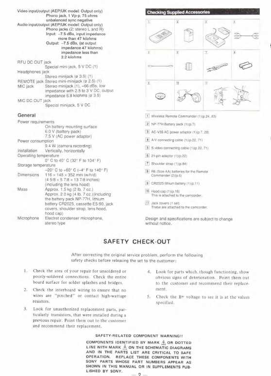 Сервисная инструкция Sony CCD-VX1E