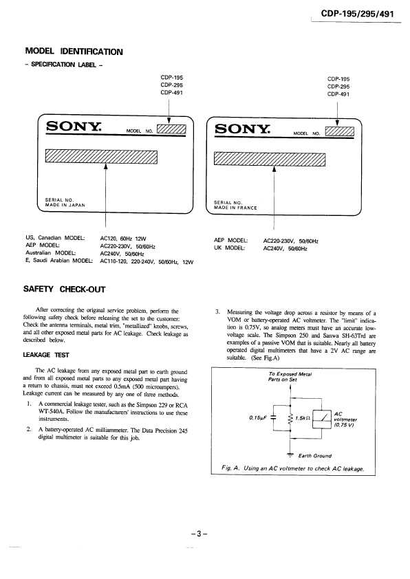 Сервисная инструкция Sony CDP-195, CDP-295, CDP-491