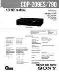 Сервисная инструкция Sony CDP-209ES, CDP-790