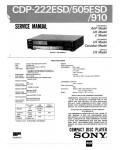 Сервисная инструкция Sony CDP-222ESD, CDP-505ESD, CDP-910