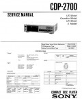 Сервисная инструкция Sony CDP-2700