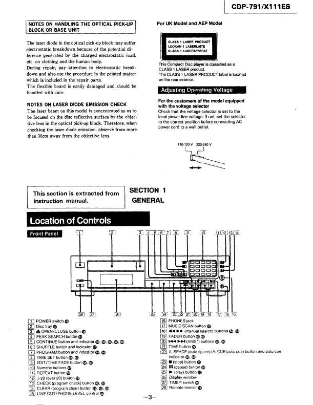 Сервисная инструкция Sony CDP-791, CDP-X111ES