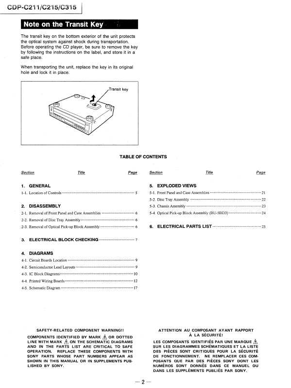 Сервисная инструкция Sony CDP-C211, CDP-C215, CDP-C315