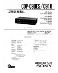 Сервисная инструкция Sony CDP-C90ES, CDP-C910