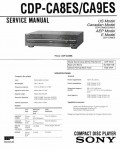 Сервисная инструкция Sony CDP-CA8ES, CDP-CA9ES