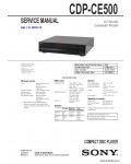 Сервисная инструкция SONY CDP-CE500 V1.0